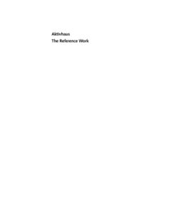 Aktivhaus - The Reference Work - 1st Edition